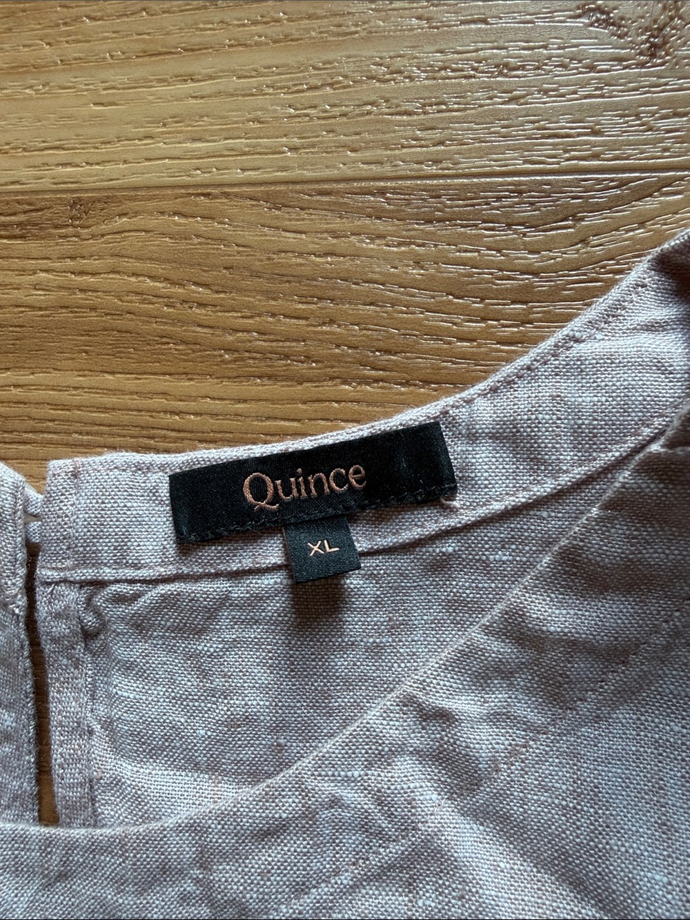 Quince 100% European Linen Tank Vintage Pink Chambray Shell - Picture 6 of 10